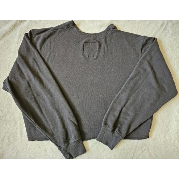 Hollister Cropped Sweatshirt Womens MEDIUM Pullover Long Sleeve Wild & Free - Picture 9 of 9